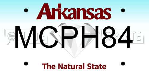 MCPH84 Arkansas License Plate