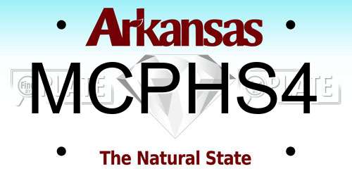 MCPHS4 Arkansas License Plate