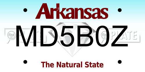 MD5B0Z Arkansas License Plate