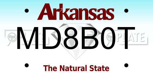 MD8B0T Arkansas License Plate