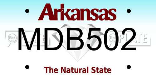 MDB502 Arkansas License Plate