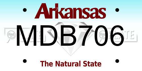 MDB706 Arkansas License Plate