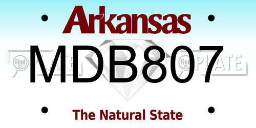 MDB807 Arkansas License Plate