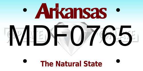 MDF0765 Arkansas License Plate
