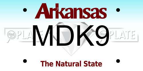 MDK9 Arkansas License Plate