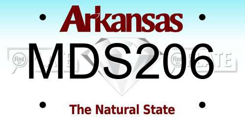 MDS206 Arkansas License Plate