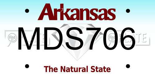 MDS706 Arkansas License Plate