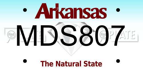 MDS807 Arkansas License Plate
