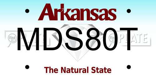 MDS80T Arkansas License Plate