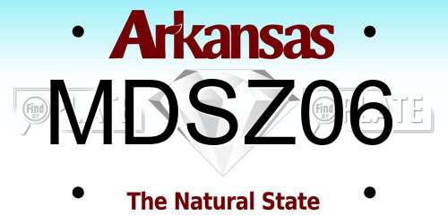 MDSZ06 Arkansas License Plate