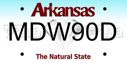 MDW90D Arkansas License Plate