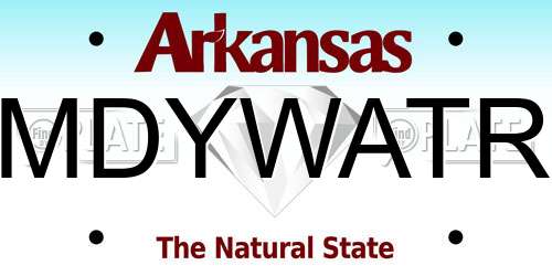 MDYWATR Arkansas License Plate
