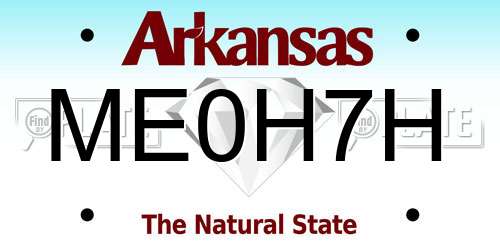 ME0H7H Arkansas License Plate