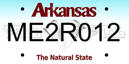 ME2R012 Arkansas License Plate