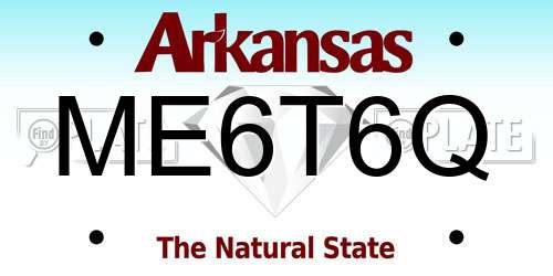 ME6T6Q Arkansas License Plate
