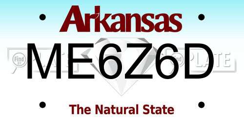 ME6Z6D Arkansas License Plate
