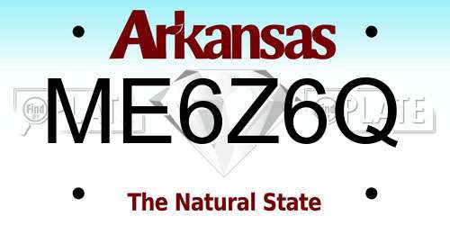 ME6Z6Q Arkansas License Plate