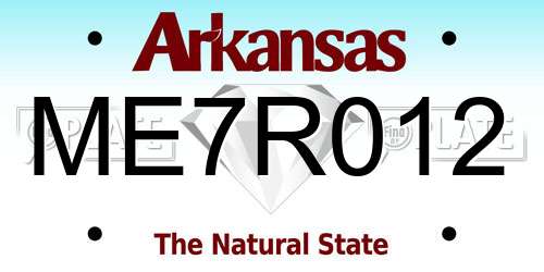 ME7R012 Arkansas License Plate