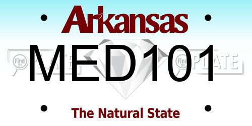 MED101 Arkansas License Plate