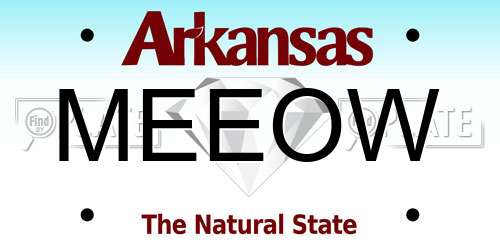 MEEOW Arkansas License Plate
