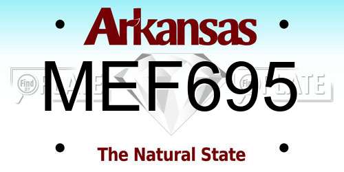 MEF695 Arkansas License Plate