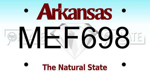 MEF698 Arkansas License Plate