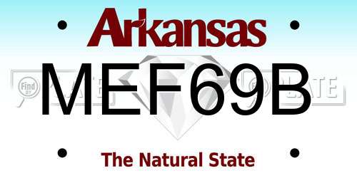 MEF69B Arkansas License Plate