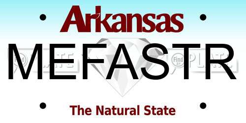 MEFASTR Arkansas License Plate