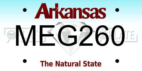 MEG260 Arkansas License Plate