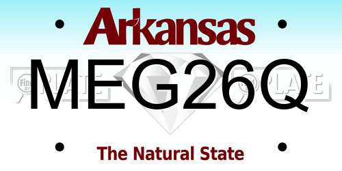 MEG26Q Arkansas License Plate
