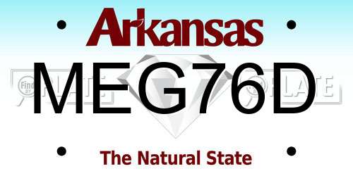 MEG76D Arkansas License Plate