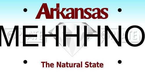 MEHHHNO Arkansas License Plate