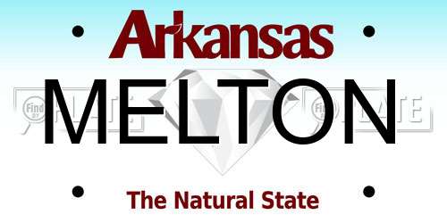 MELTON Arkansas License Plate