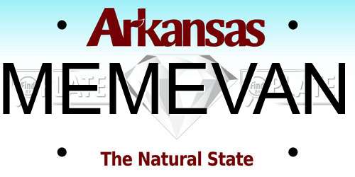 MEMEVAN Arkansas License Plate
