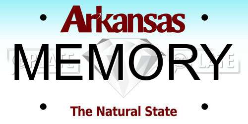 MEMORY Arkansas License Plate
