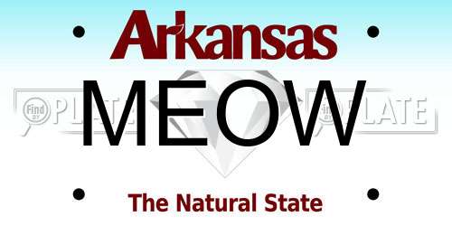 MEOW Arkansas License Plate