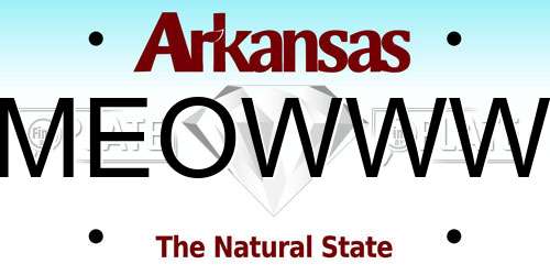 MEOWWW Arkansas License Plate