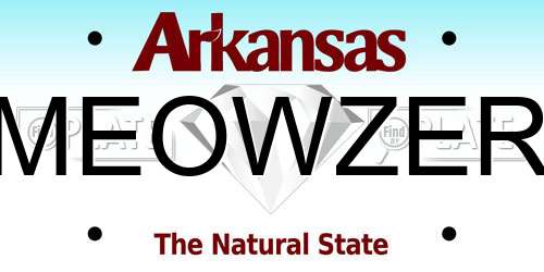 MEOWZER Arkansas License Plate