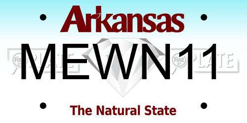 MEWN11 Arkansas License Plate