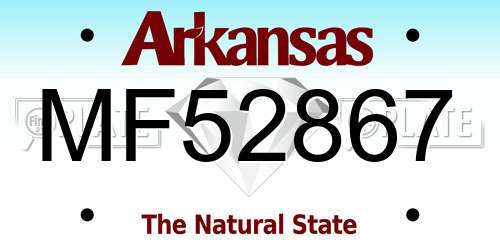 MF52867 Arkansas License Plate