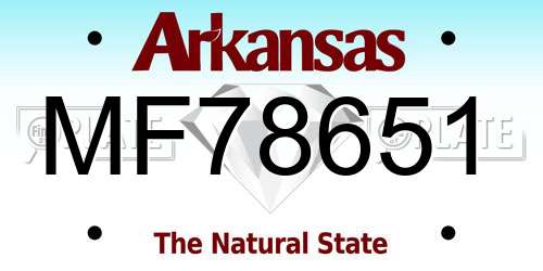 MF78651 Arkansas License Plate