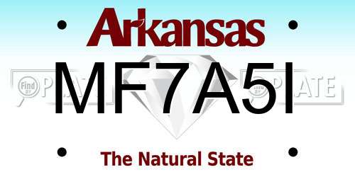 MF7A5I Arkansas License Plate