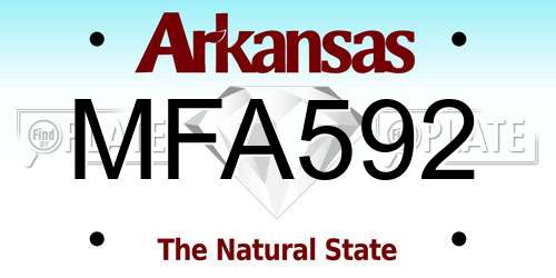MFA592 Arkansas License Plate