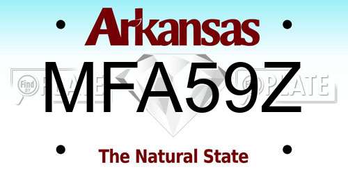 MFA59Z Arkansas License Plate