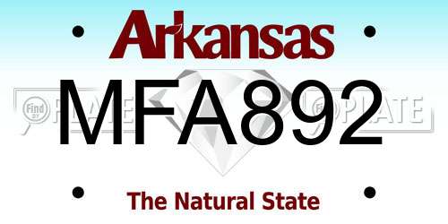 MFA892 Arkansas License Plate