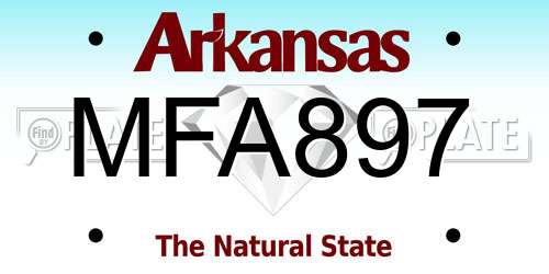 MFA897 Arkansas License Plate