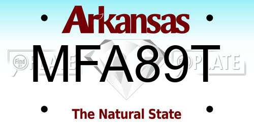 MFA89T Arkansas License Plate