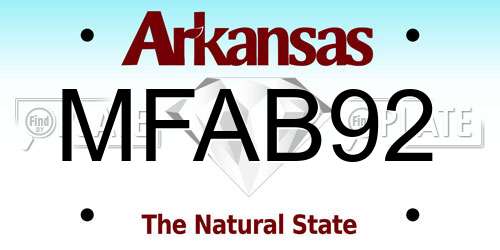MFAB92 Arkansas License Plate