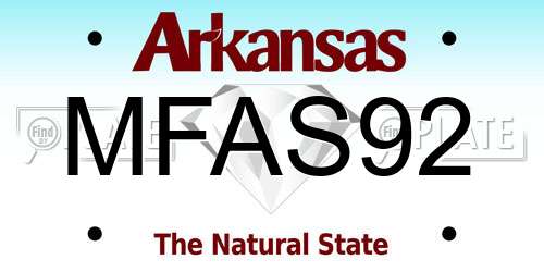 MFAS92 Arkansas License Plate
