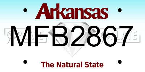 MFB2867 Arkansas License Plate